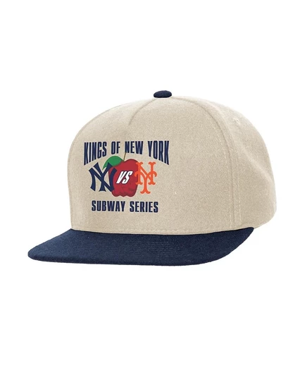 Мужская кепка Mitchell & Ness Subway Series Pinch, бежевая