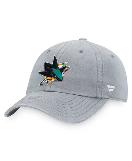 Мужская серая регулируемая кепка с основным логотипом San Jose Sharks Core Primary gray