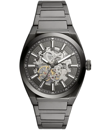 Мужские часы Fossil Everett, 42 мм, автомат, сталь, серые