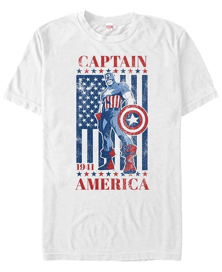 Мужская футболка Fifth Sun Captain America с принтом, белая