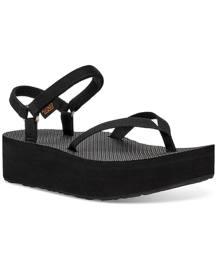Женские сандалии Teva Flatform Slim танкетка 4,4 см, черные