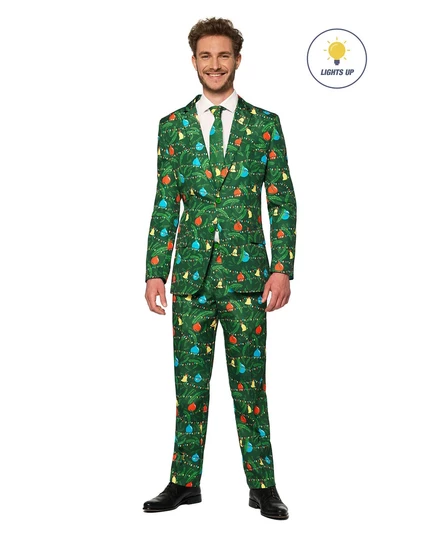 Мужской костюм SUITMEISTER Christmas с подсветкой, зеленый
