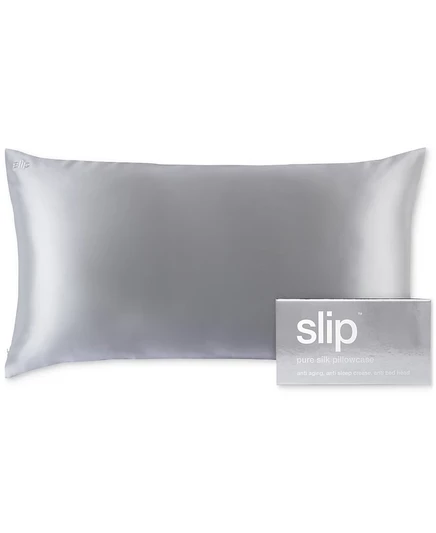 Наволочка Slip Pure Silk King 20″×36″, серебристая