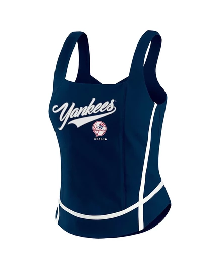 Женская темно-синяя майка New York Yankees с квадратным вырезом от Erin Andrews. navy