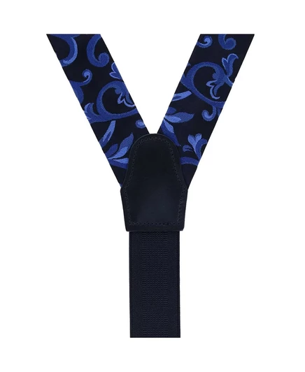 Мужские подтяжки TRAFALGAR Christian the Romantic из парчового шелка на пуговицах royal blue