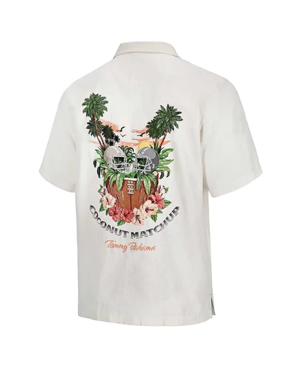Мужская белая рубашка на пуговицах Kansas City Chiefs Coconut Matchup Camp от Tommy Bahama белого цвета white