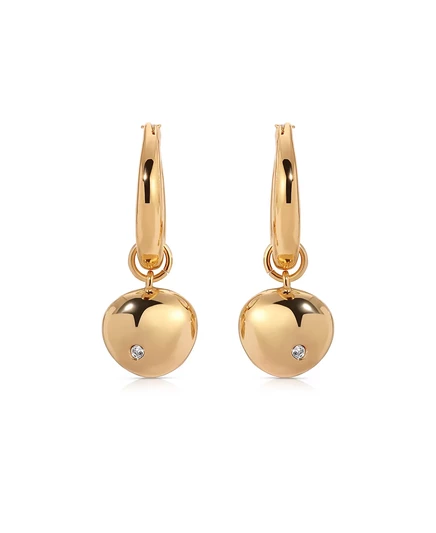 Серьги‑хагги Ettika Polished Pebble со стразами, золотистые