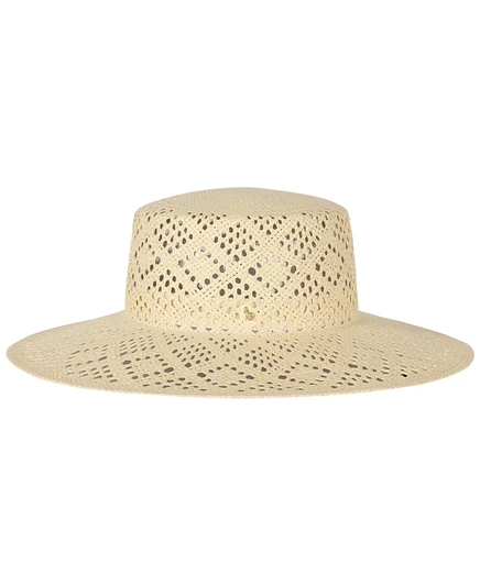 Открытая солнцезащитная шляпа из рафии Lauren Ralph Lauren коричнево-бежевого цвета