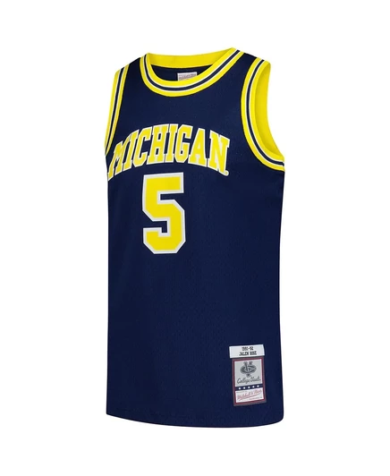 Мужская майка Mitchell & Ness Jalen Rose темно-синего цвета Michigan Wolverines 1991/92 Swingman navy
