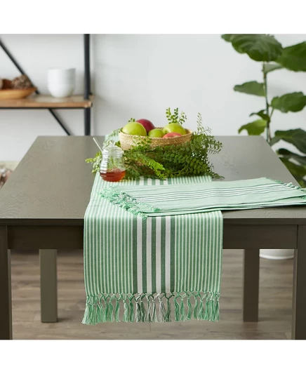Дорожка для стола Design Imports Stripes, зеленая