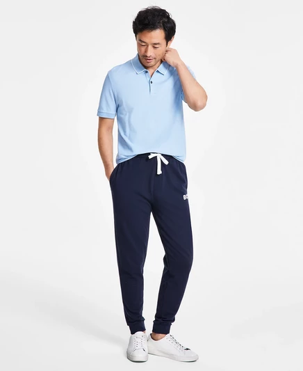 Французские махровые брюки для отдыха HUGO Men's Ease на завязках dark blue