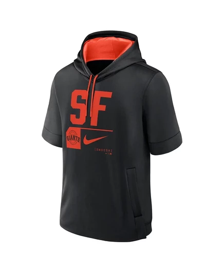 Мужская черная толстовка Nike San Francisco Giants Tri Code Lockup с капюшоном с коротким рукавом black