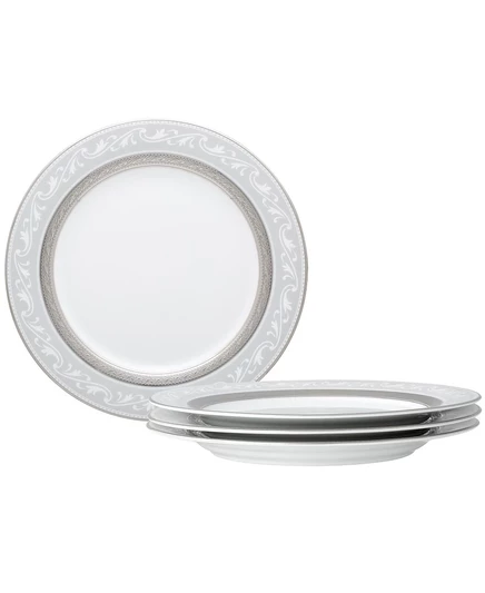 Набор десертных тарелок Noritake Crestwood Platinum 4 шт., белые