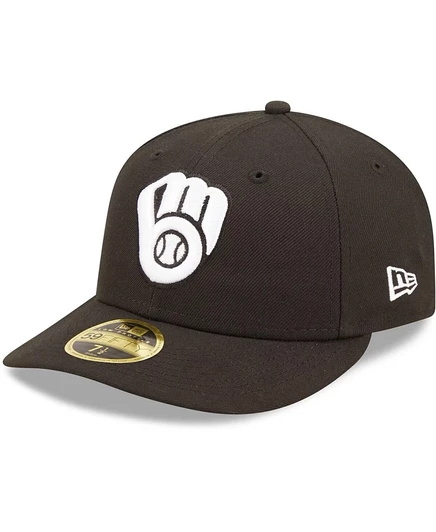 Мужская кепка New Era 59FIFTY Brewers, черно-белая