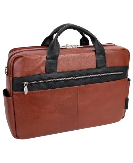 Унисекс сумка-портфель McKlein Southport 17″ кожаная, коричневая