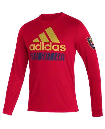 Мужская футболка Adidas Real Salt Lake vintage с длинным рукавом, красная