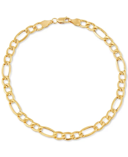 Браслет Italian Gold Figaro из 10K золота, 21,6 см, золотой