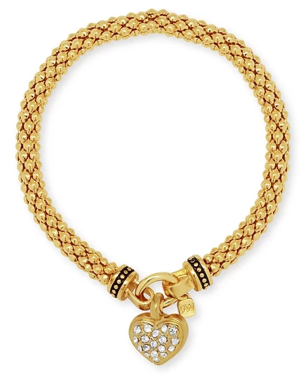 Женский браслет Nine West Boxed Heart растяжной, золотистый