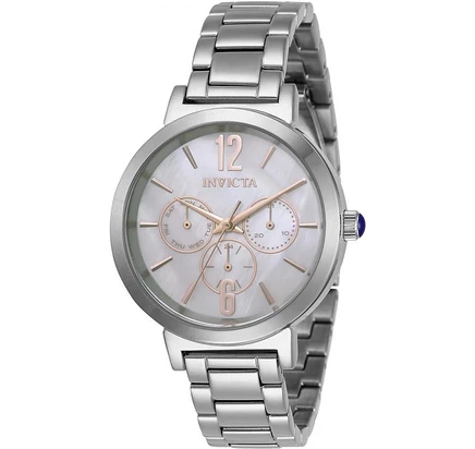 Женские часы Invicta 31082 Angel с кварцевым хронографом и белым циферблатом серебристого цвета