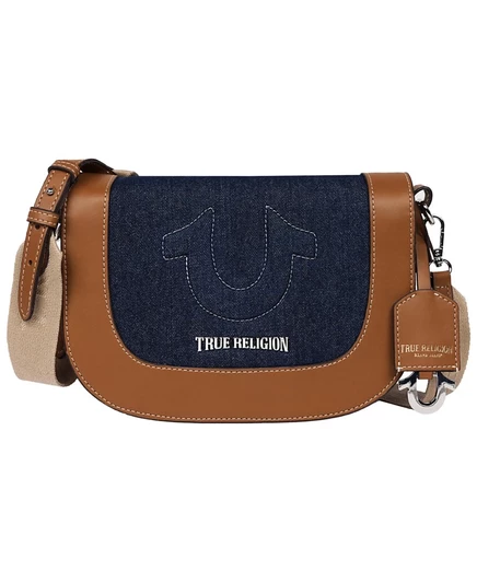 Женская сумка‑кроссбоди True Religion Raised Horseshoe джинсовая, синяя