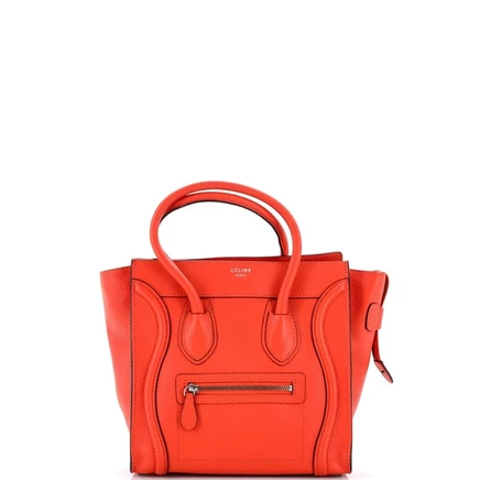 Женская сумка Pre-Owned Celine Micro Luggage, оранжевая