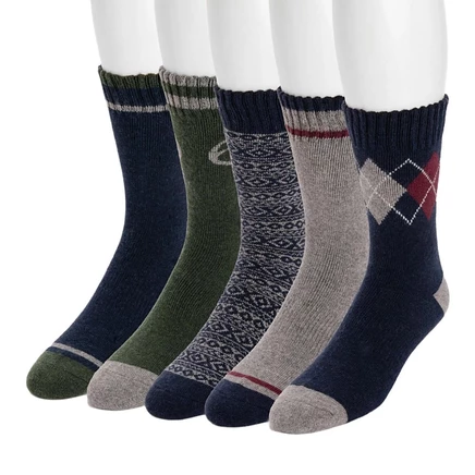 Мужские носки MUK LUKS 5 пар шерстяные, синие