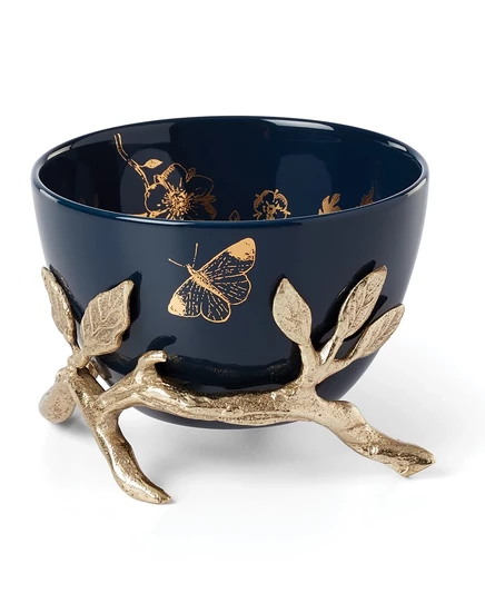 Фигурная чаша Lenox Sprig & Vine синего цвета