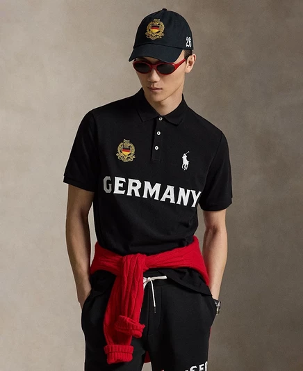 Мужская рубашка поло Polo Ralph Lauren классического кроя из Германии черного цвета
