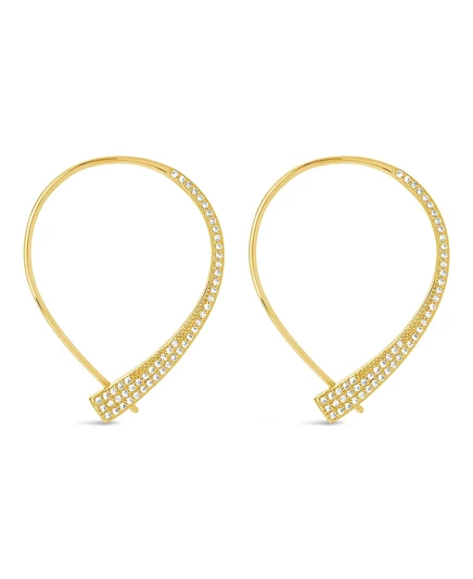Серьги Sterling Forever Carlotta с фианитами, золотые