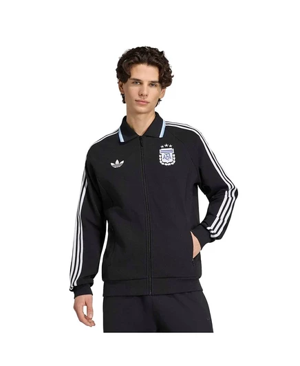 Мужская черная куртка Adidas с гимном сборной Аргентины на чемпионате мира 2026 года на молнии черного цвета