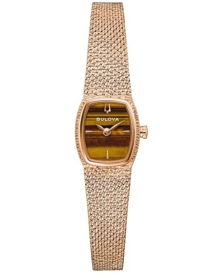 Женские часы-браслет Bulova Goddess of Time из розового золота с браслетом из нержавеющей стали 17 мм