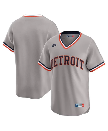 Мужская серая футболка Nike Detroit Tigers Throwback из лимитированной коллекции Cooperstown от Nike gray
