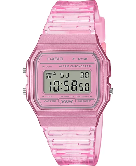 Мужские цифровые часы Casio с розовым желейным ремешком 35,2 мм