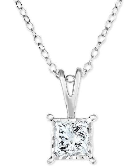 Колье-подвеска TruMiracle® Diamond Princess диаметром 18 дюймов (1/2 карата) из белого, желтого или розового золота 14 карат.