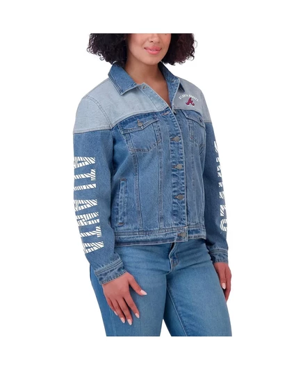 Женская джинсовая куртка Atlanta Braves на пуговицах WEAR by Erin Andrews от Erin Andrews denim