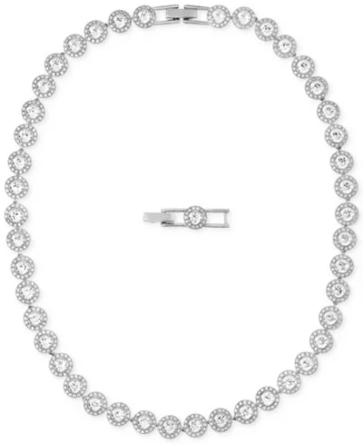 Колье из разноцветных кристаллов Swarovski с родиевым покрытием