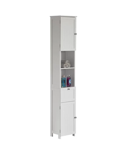 Шкаф Basicwise для ванной узкий высокий 28×30×171 см, белый