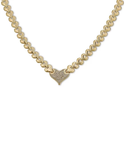 Ожерелье Macy's Diamond Heart 17″, 5/8 карат, золотистое