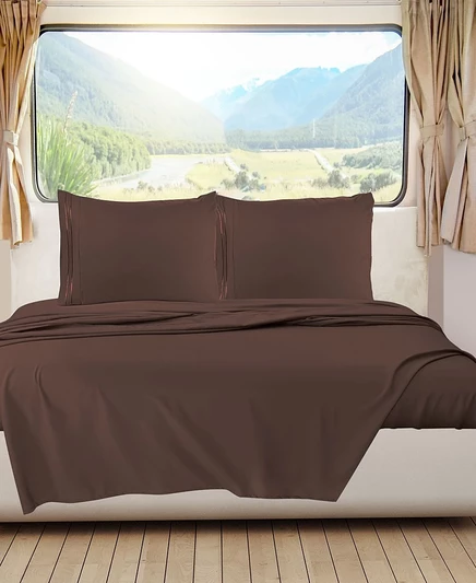 Комплект простыней Nestl Premier 1800 RV Queen, коричневый