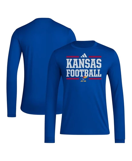 Мужская футболка Adidas Kansas Jayhawks AEROREADY, синяя