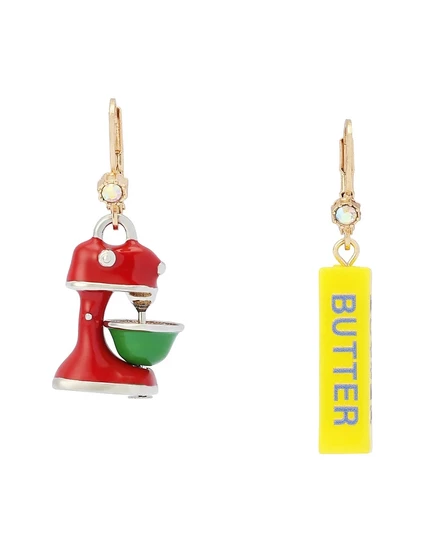 Асимметричные серьги Betsey Johnson с кристаллами, разноцветные