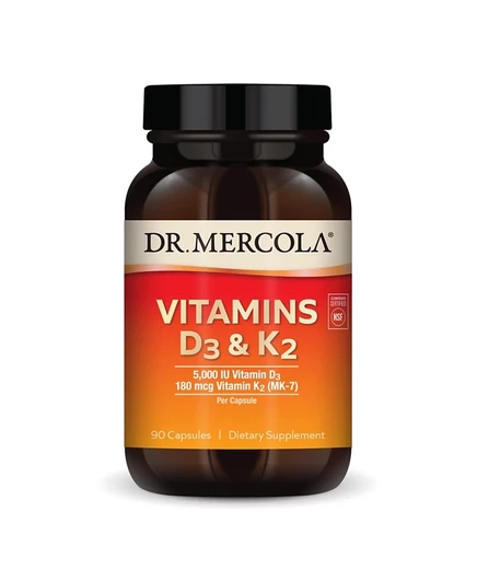 Витамины Dr. Mercola D3+K2, 90 порций, белая