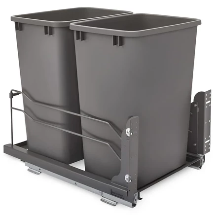 Выдвижные контейнеры Rev-A-Shelf 2×35 л, серые