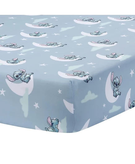 Простыня на резинке для детской кроватки Bedtime Originals Stitch, синяя