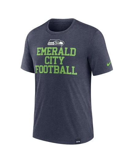 Мужская трехслойная футболка Nike Heather College Navy Seattle Seahawks Blitz от Nike heather navy