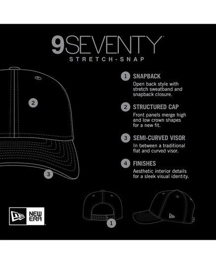 Мужская черная кепка Chicago White Sox с надписью New Era 9SEVENTY с регулируемой по длине застежкой-молнией black