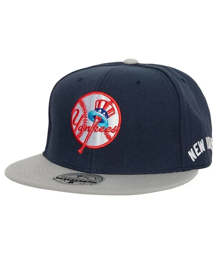 Мужская приталенная шляпа Mitchell & Ness темно-синего цвета New York Yankees Bases Loaded синего цвета