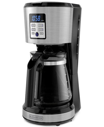 Программируемая кофеварка Black & Decker 12 чашек VORTEX, серебристая