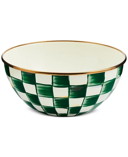 Сервировочная миска mackenzie-childs emerald check, 1,2 л, зеленая