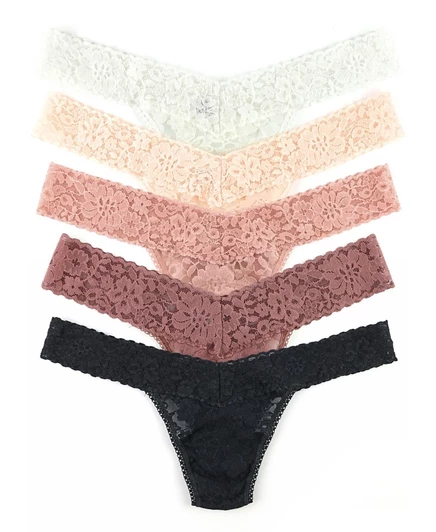 Женское повседневное кружевное нижнее белье-стринги Hanky Panky с низкой посадкой, 5 упаковок, мульти